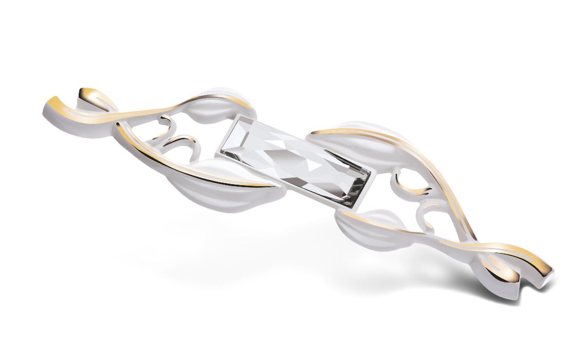 Мебельная ручка-скоба с камнем TL 15.10139-TL 15.10140